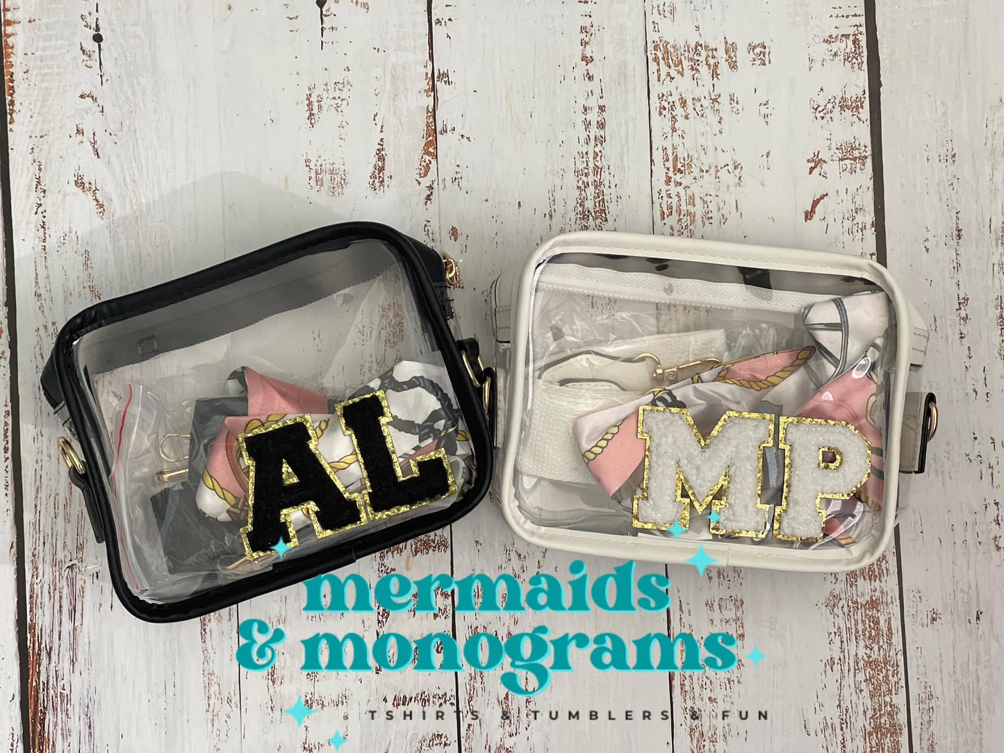 Personalized Clear Stadium Bag with Custom Chenille Patch