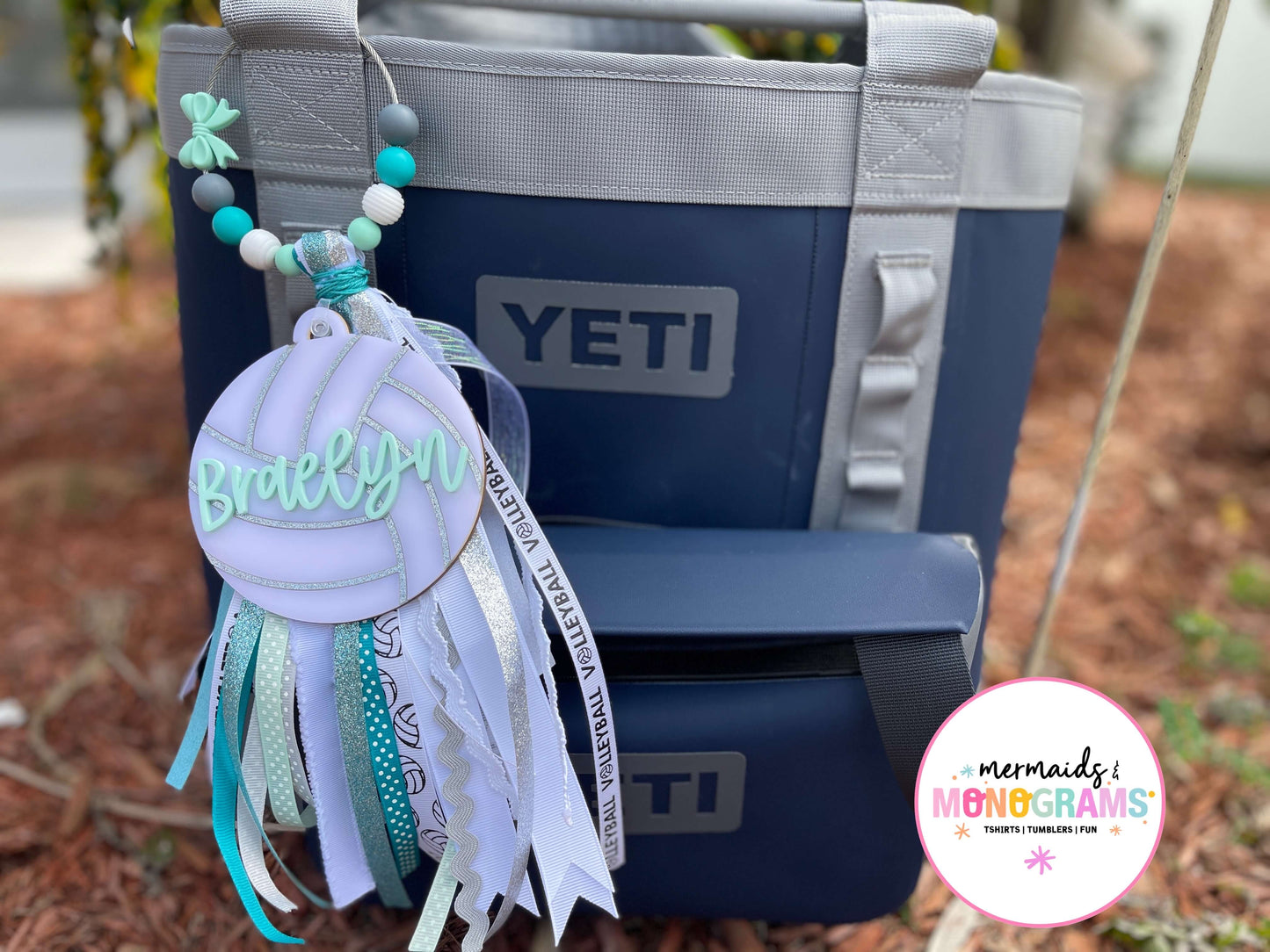 Volleyball Bag Tag personalized on cooler
