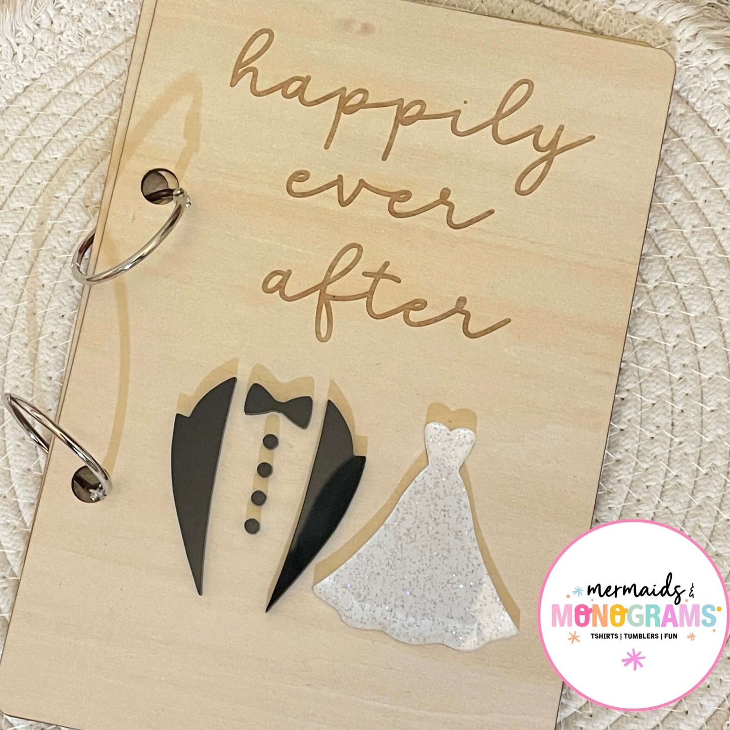 Happily Ever After Wedding Card Holder – Personalized Wooden Acrylic Keepsake Binder
