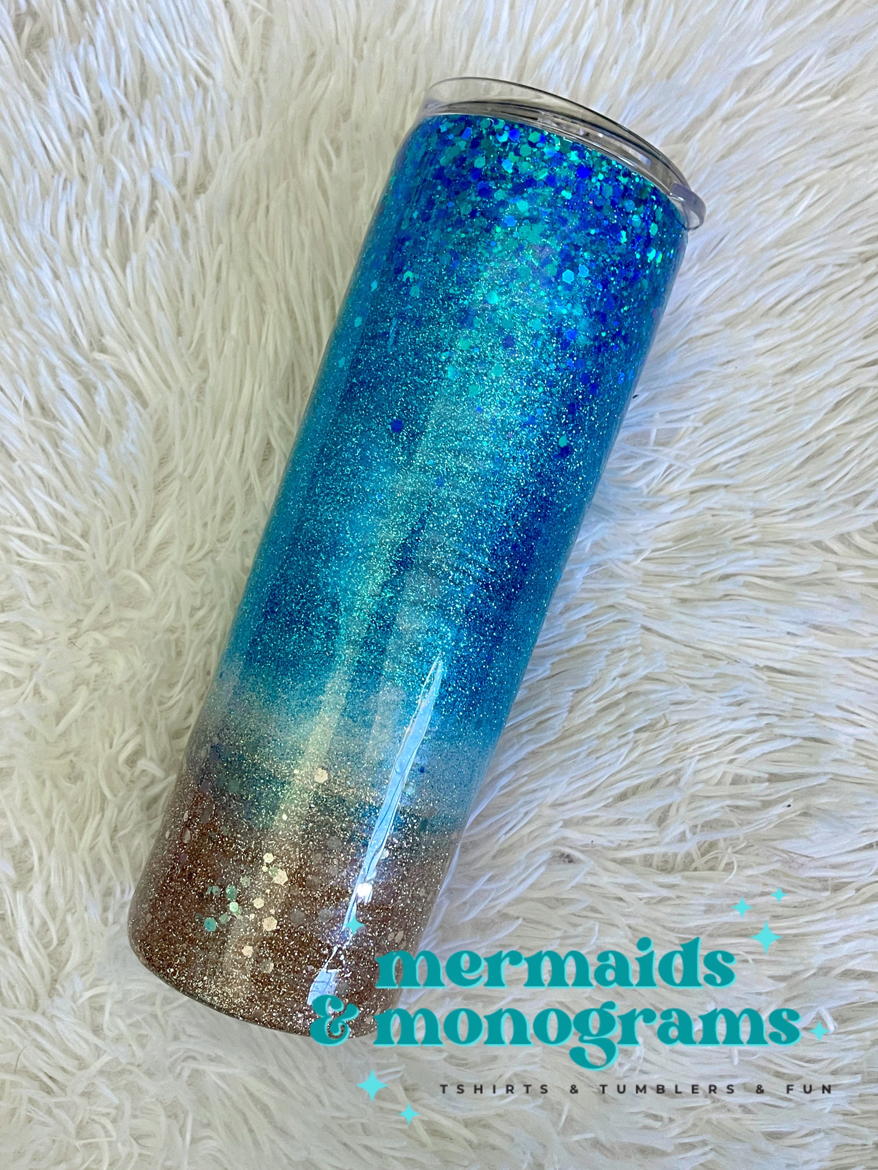 Mermaid Ombre Glitter Tumbler | Personalized Tumbler