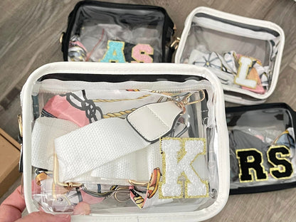 Personalized Clear Stadium Bag with Custom Chenille Patch