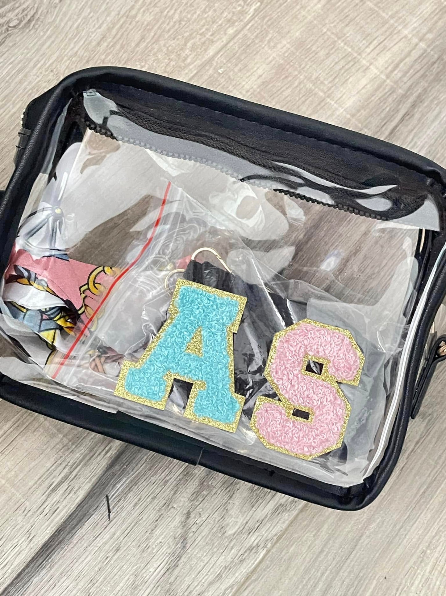 Personalized Clear Stadium Bag with Custom Chenille Patch