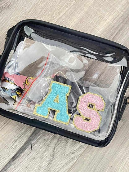 Personalized Clear Stadium Bag with Custom Chenille Patch