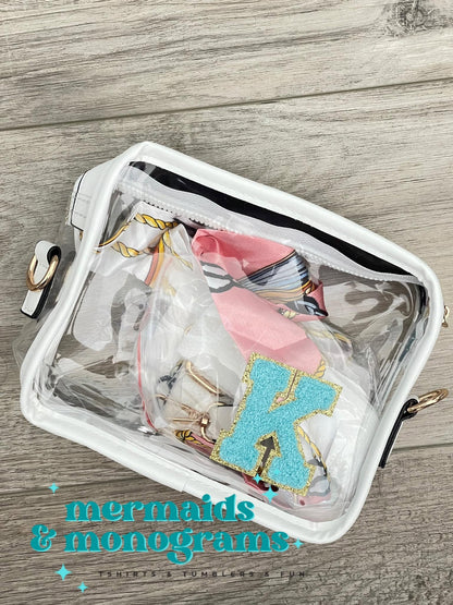 Personalized Clear Stadium Bag with Custom Chenille Patch