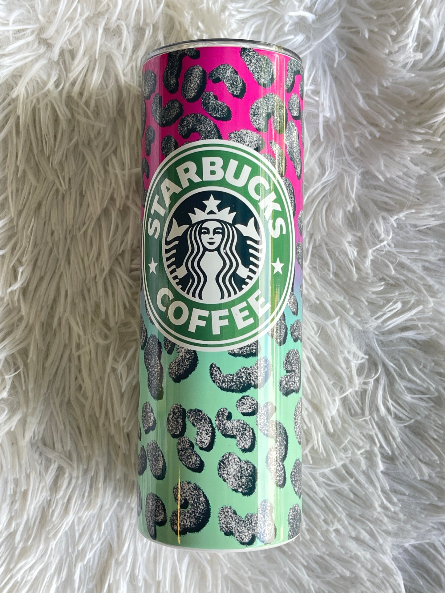 20oz Starbucks Leopard Print Stainless Steel Tumbler