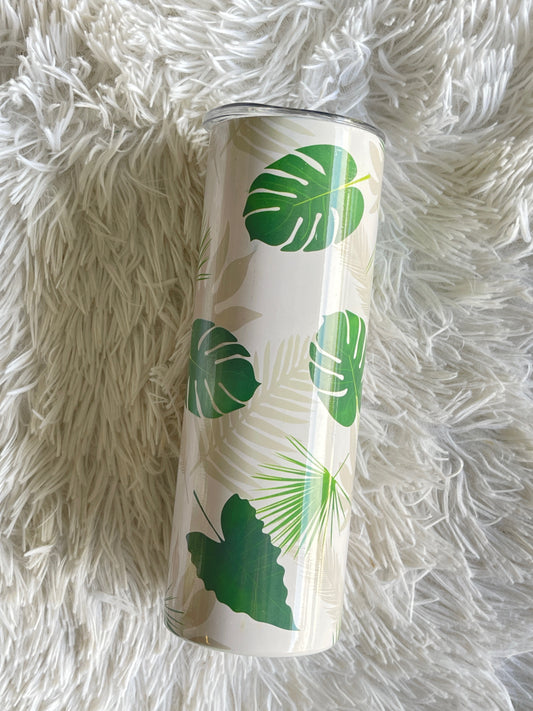 20oz Monstera Leaves Stainless Steel Tumbler