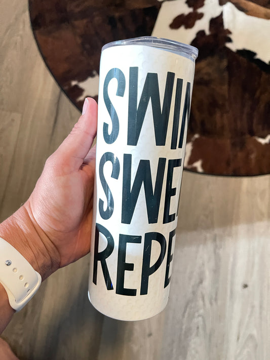 20oz Golf Swing Swear Repeat Stainless Tumbler