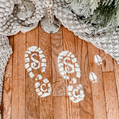 Santa Boot & Reindeer Footprint Stencil Set – Christmas Magic Trail Kit