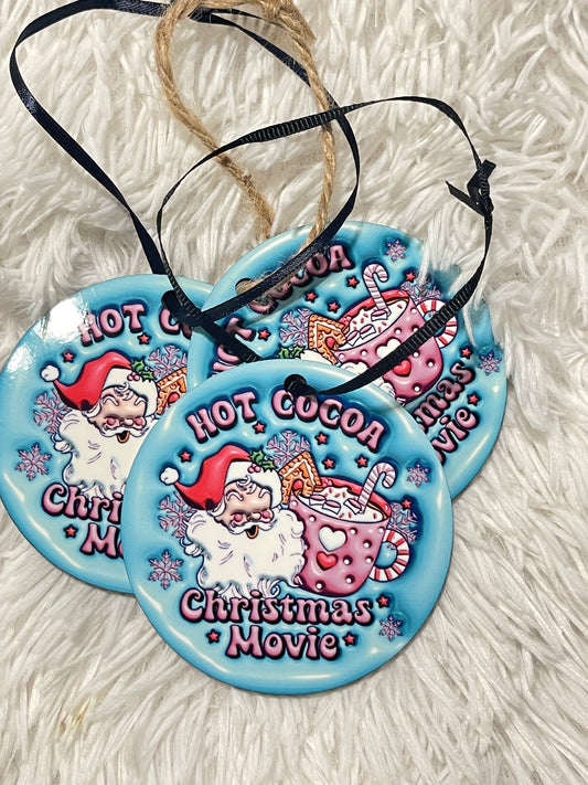 Hot Cocoa & Christmas Movies Ornament