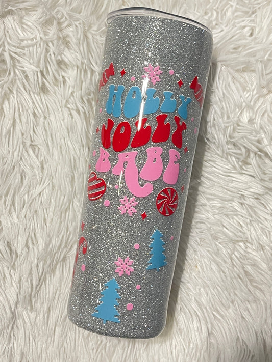 20oz Holly Jolly Skinny Tumbler