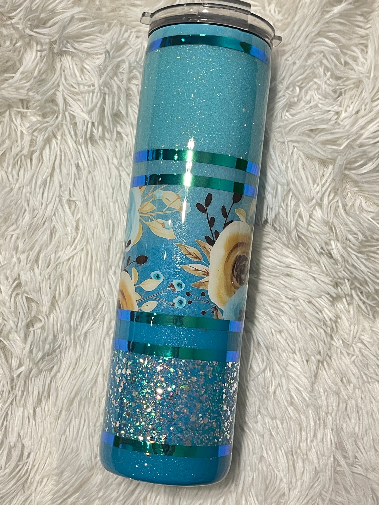 35oz Blue Floral Tumbler