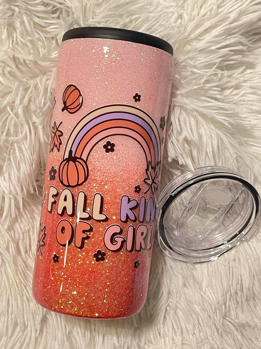 Duo Lid Stainless Fall  Girl Tumbler