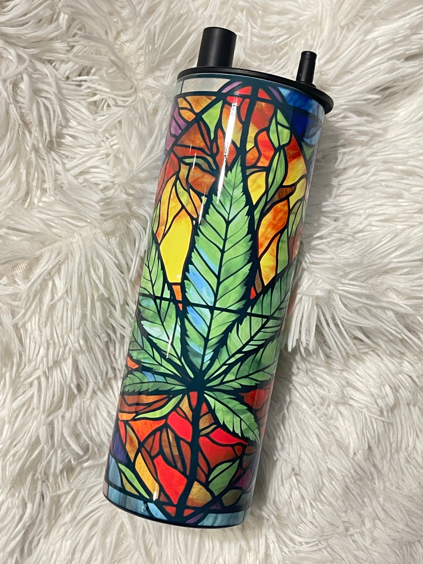 20oz Hookah Tumbler Stained Glass design