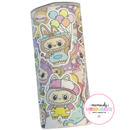 Labubu stainless steel tumbler with pastel character design – explorer Labubu