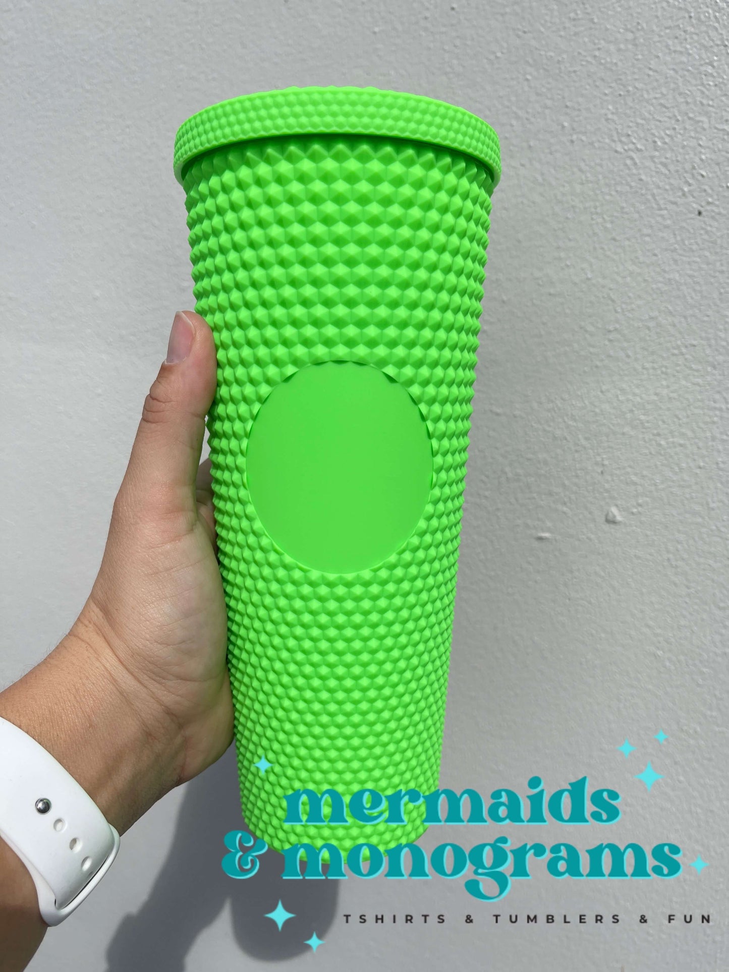 Personalized 24oz Studded Tumbler – Custom Monogram Cup with Straw | Stylish Textured Acrylic Tumbler