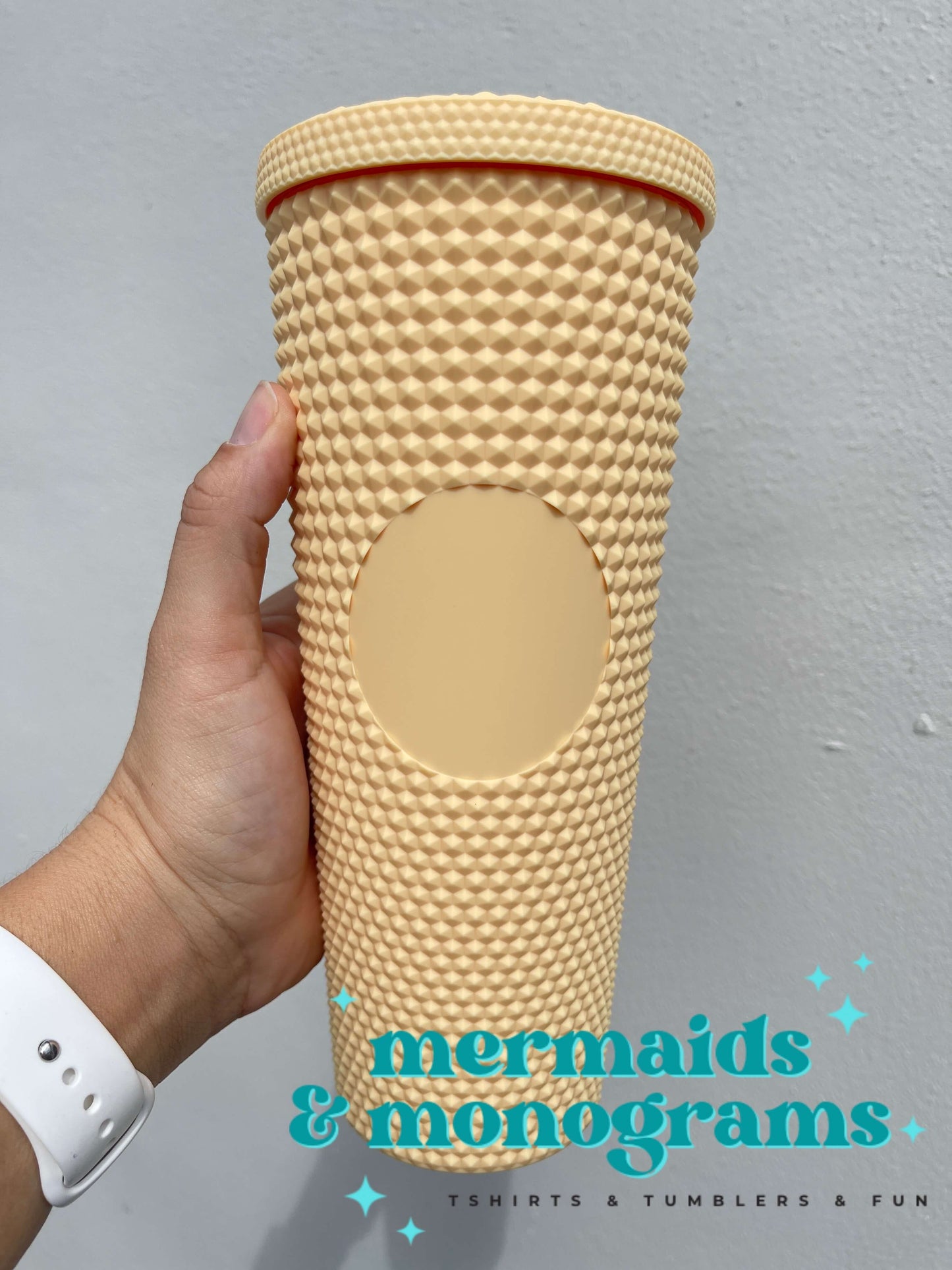 Personalized 24oz Studded Tumbler – Custom Monogram Cup with Straw | Stylish Textured Acrylic Tumbler