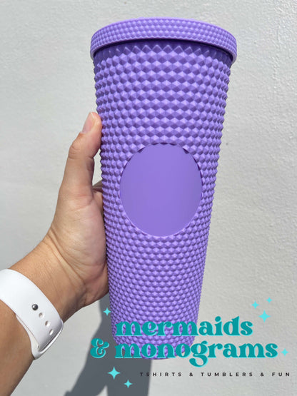 Personalized 24oz Studded Tumbler – Custom Monogram Cup with Straw | Stylish Textured Acrylic Tumbler