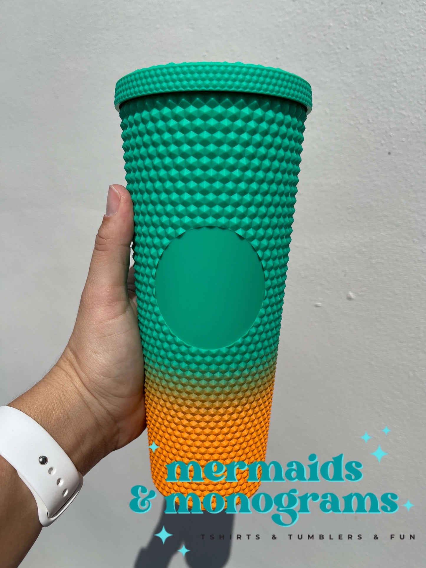 Personalized 24oz Studded Tumbler – Custom Monogram Cup with Straw | Stylish Textured Acrylic Tumbler