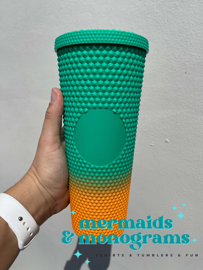 Personalized 24oz Studded Tumbler – Custom Monogram Cup with Straw | Stylish Textured Acrylic Tumbler