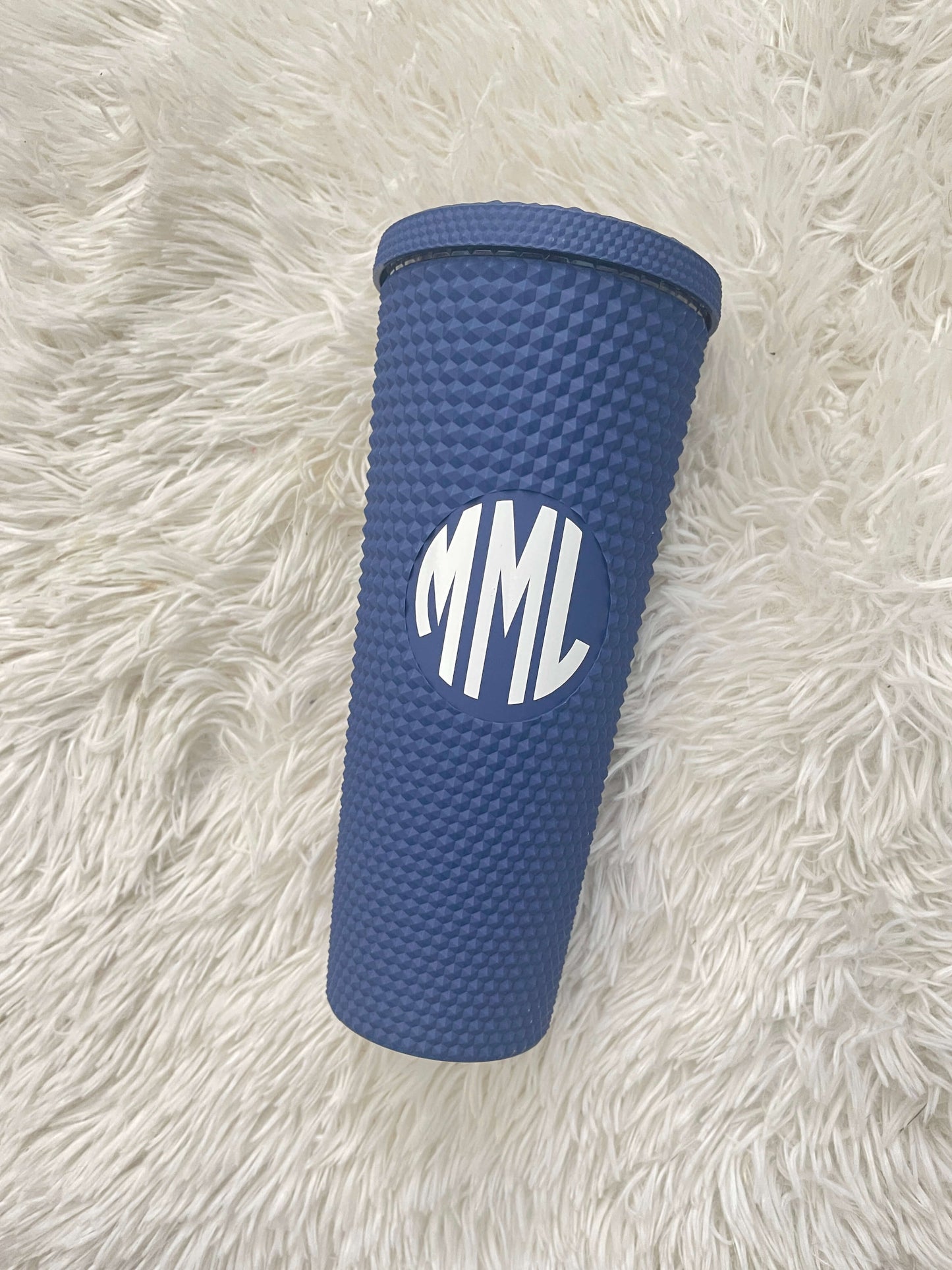 Personalized 24oz Studded Tumbler – Custom Monogram Cup with Straw | Stylish Textured Acrylic Tumbler