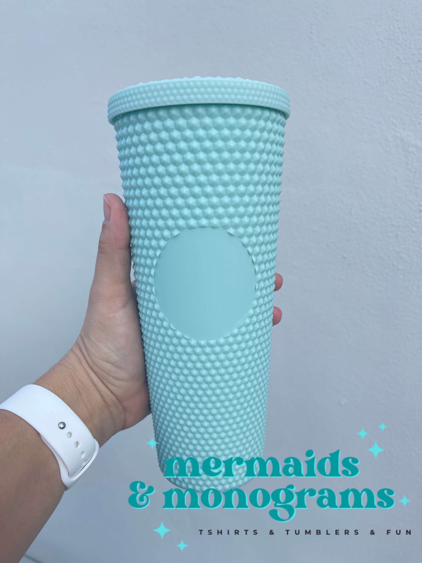 Personalized 24oz Studded Tumbler – Custom Monogram Cup with Straw | Stylish Textured Acrylic Tumbler