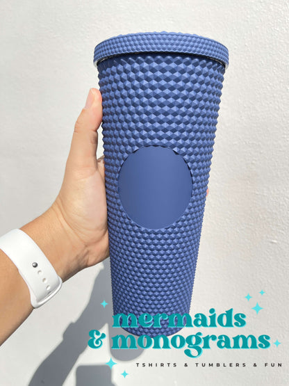 Personalized 24oz Studded Tumbler – Custom Monogram Cup with Straw | Stylish Textured Acrylic Tumbler