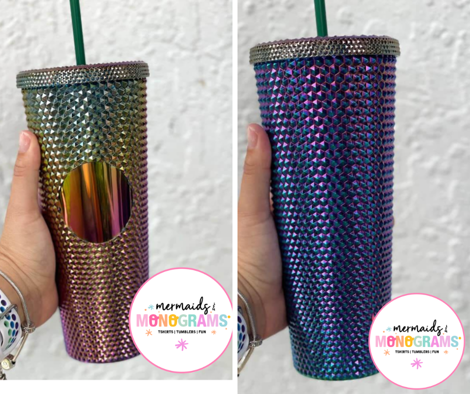 Personalized 24oz Studded Tumbler – Custom Monogram Cup with Straw | Stylish Textured Acrylic Tumbler