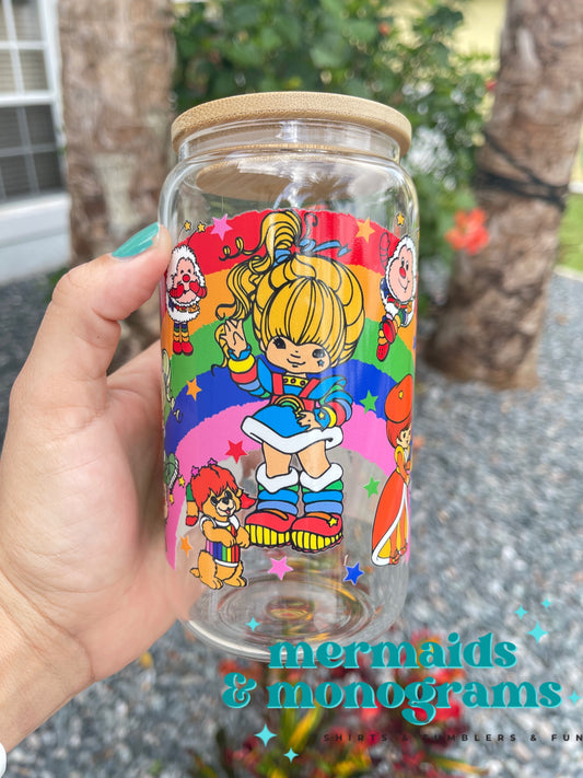 Rainbow Brite and Friends Glass Can Tumbler