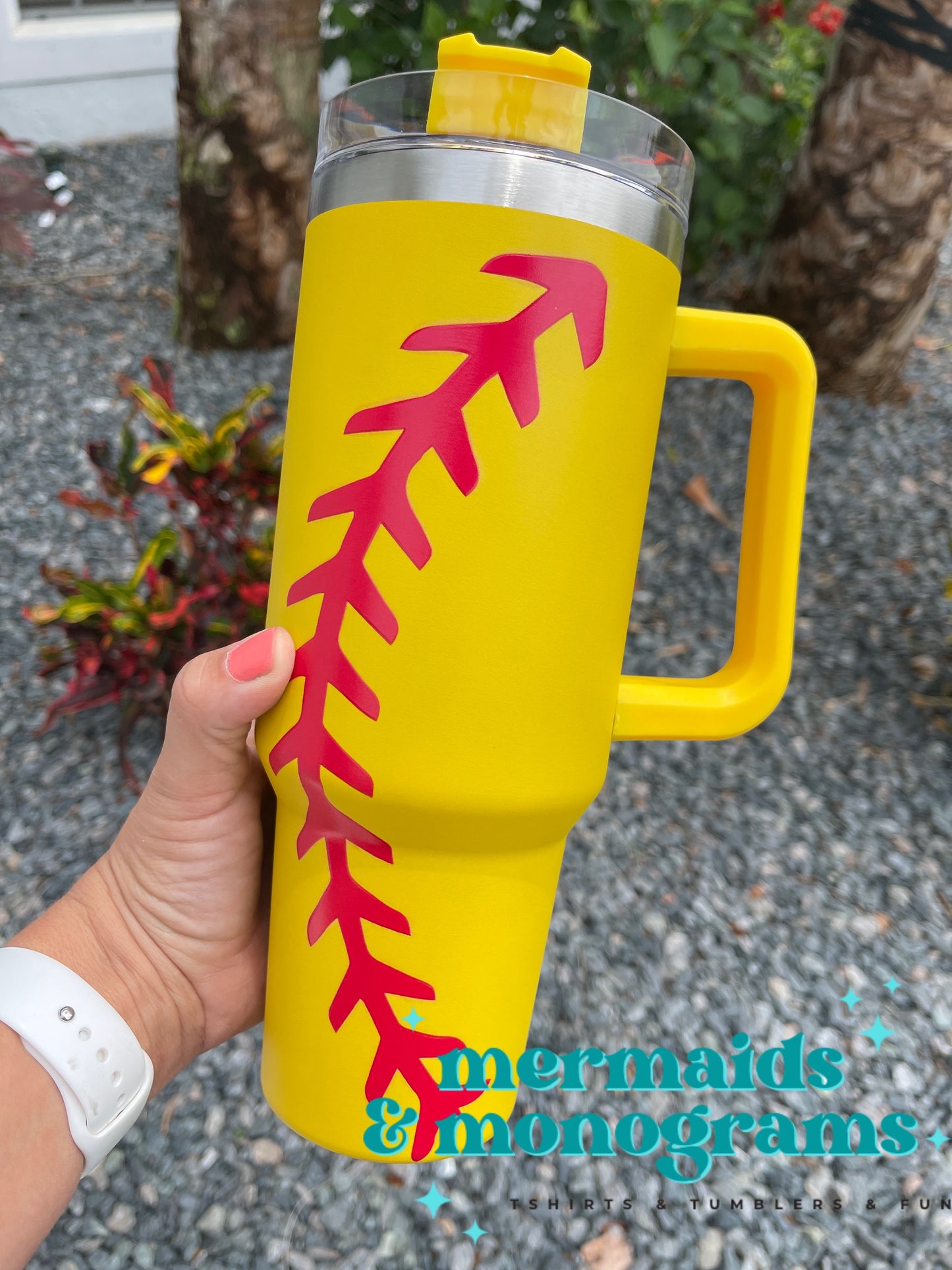 40oz Sports Handle Tumblers Baseball or Softball