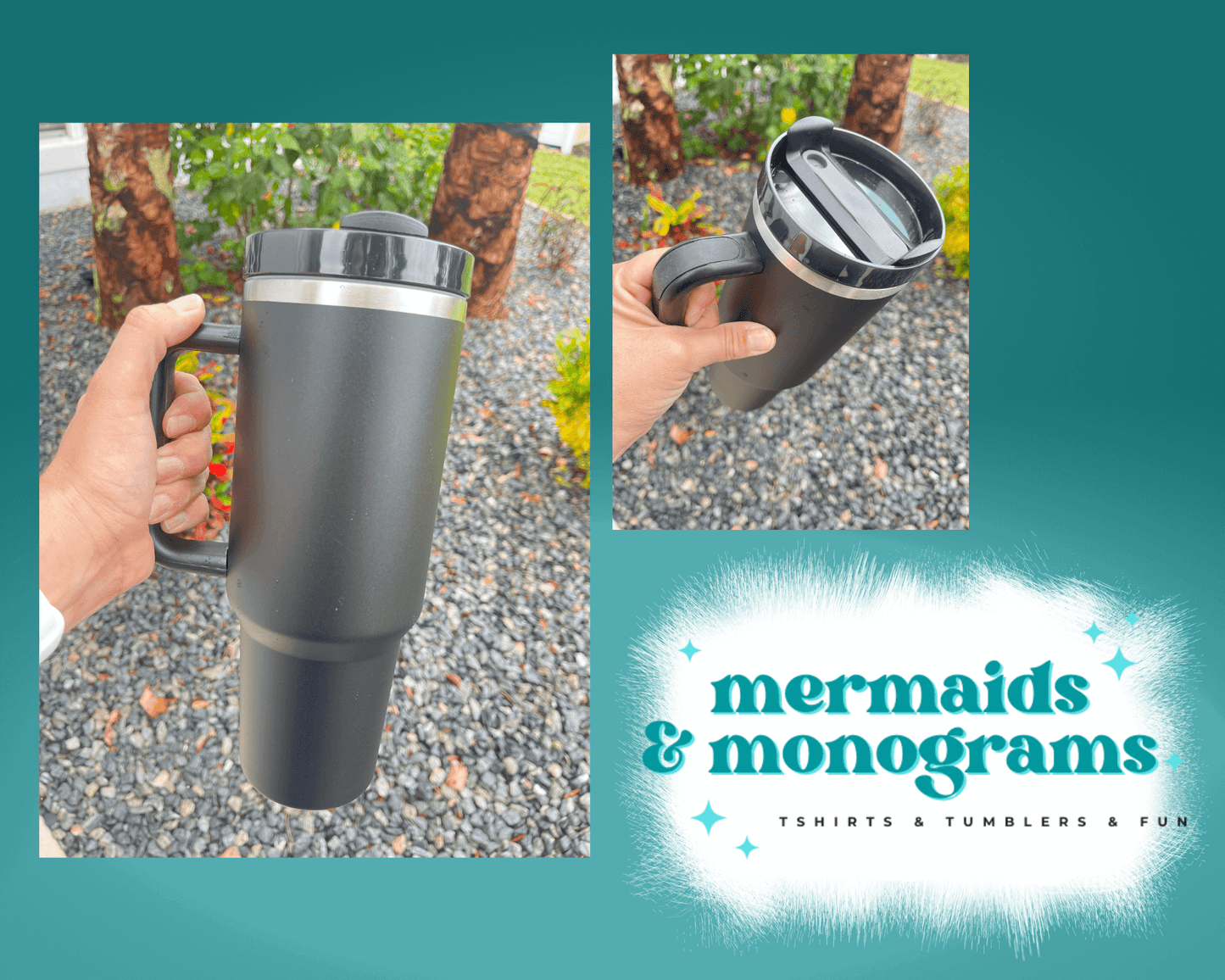 40oz Stainless Steel Tumbler with Handle NEW COLORS!