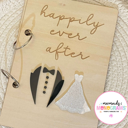 Happily Ever After Wedding Card Holder – Personalized Wooden Acrylic Keepsake Binder