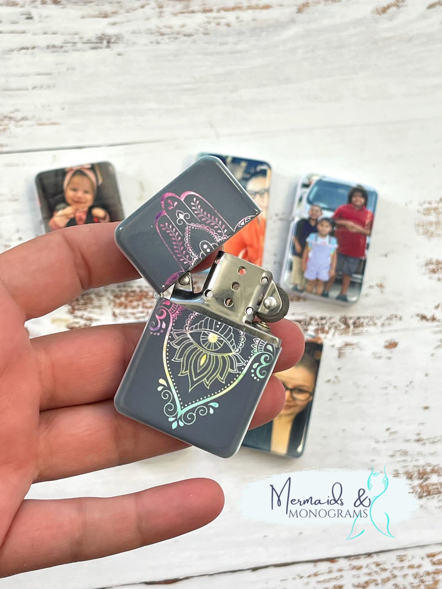 Personalized Double Sided Zippo Style Lighter with Tin Can