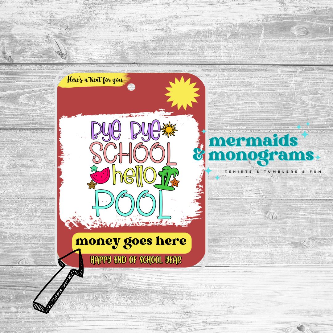 End of School Year Teacher Money Card Holder