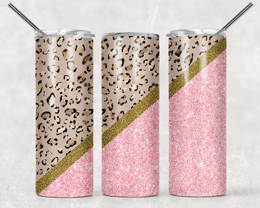 Leopard Print & Pink Stainless Steel Tumbler