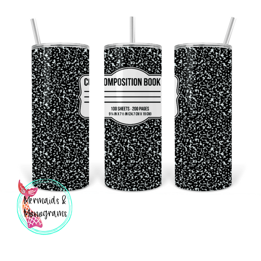 Composition Notebook Stainless Steel Tumbler