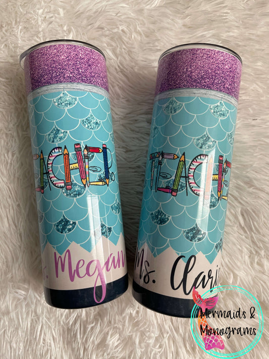 Mermaid Teacher Stainless Steel Tumbler