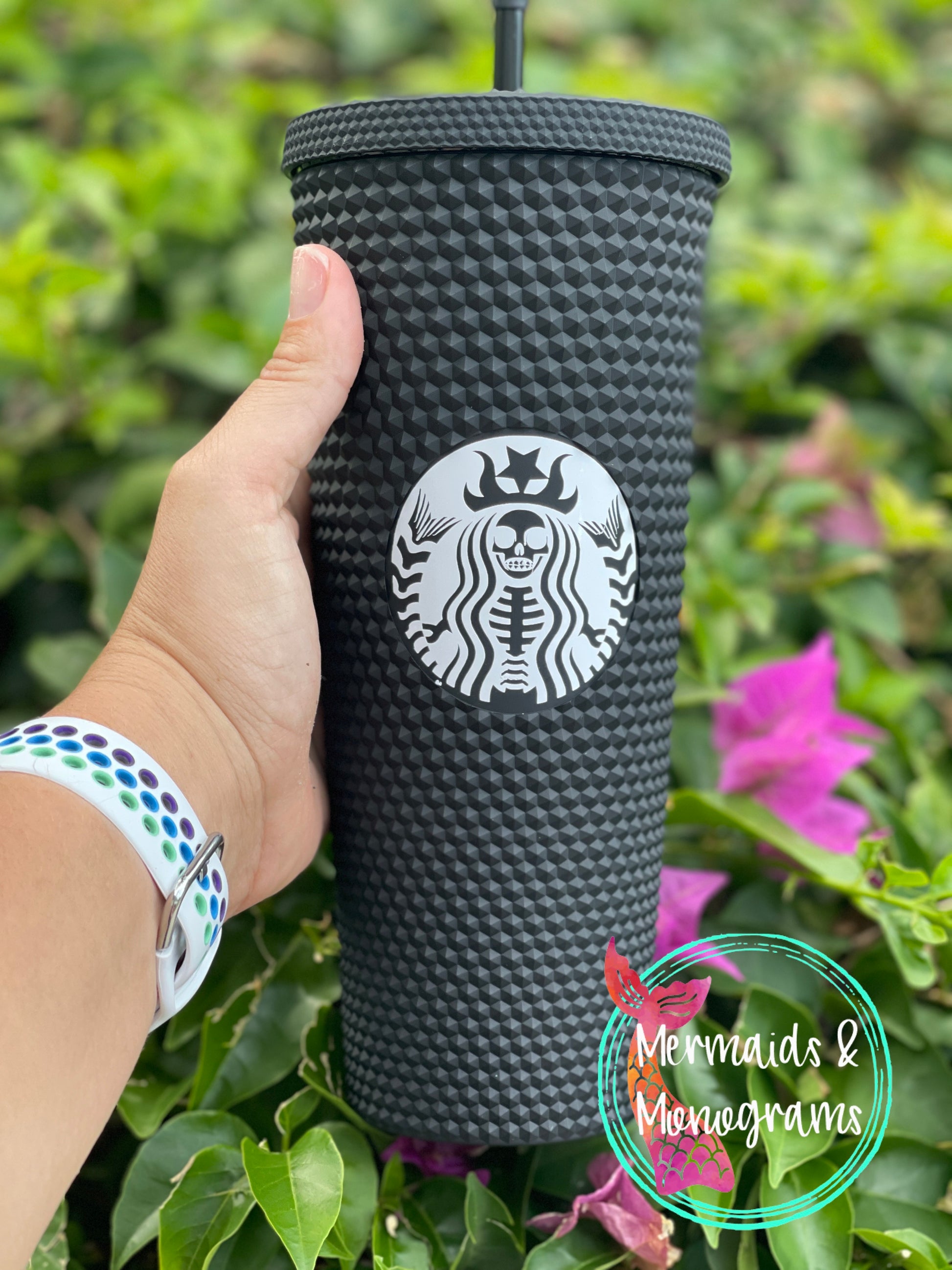 Yellow Starbucks Inspired Cup Studded Double Wall Tumbler With Lid