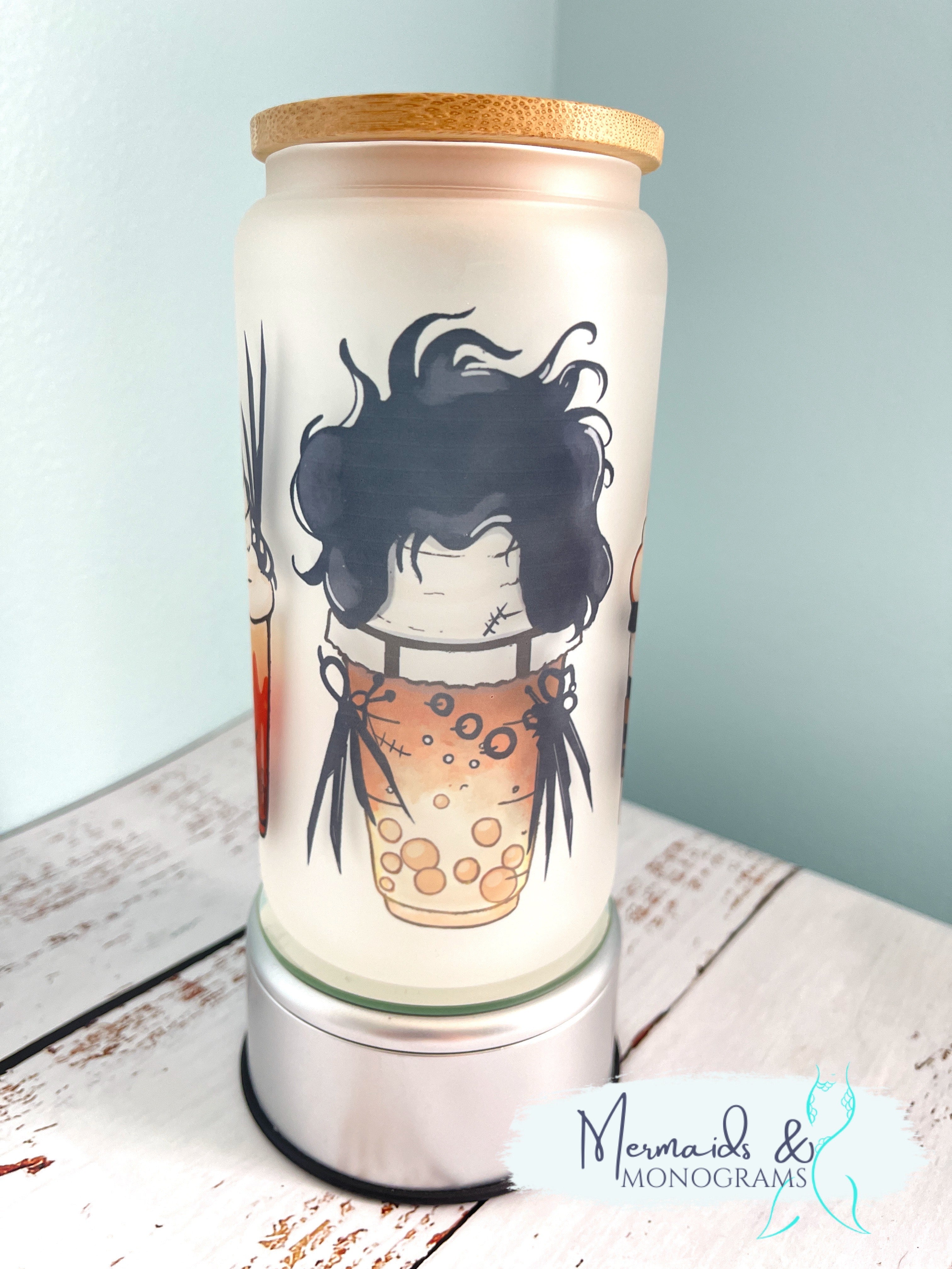 Edward Scissorhands Inspired Coffee Drinks Glass Can Tumbler – Mermaids ...