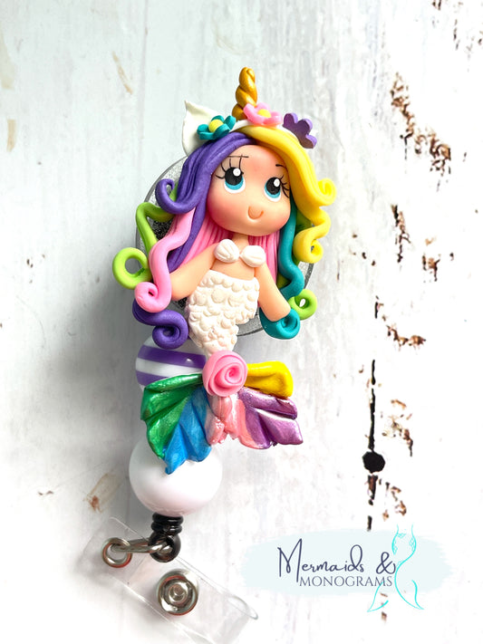 Clay Mermaid Unicorn Badge Reel