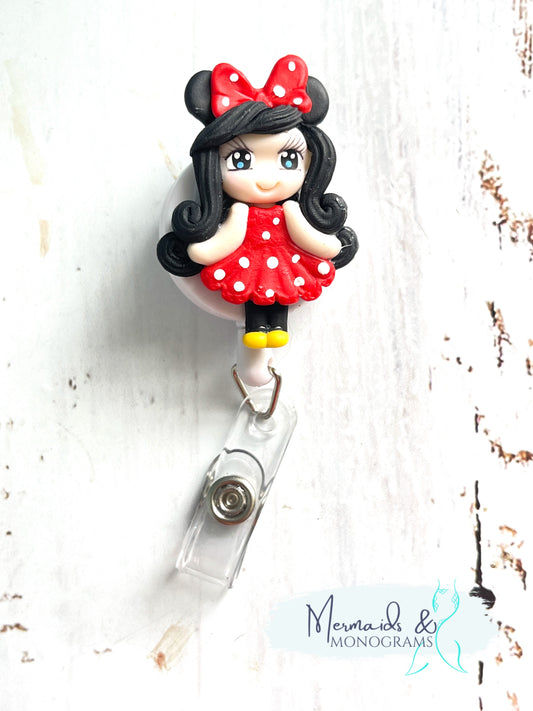 Girl Mouse Badge Reel