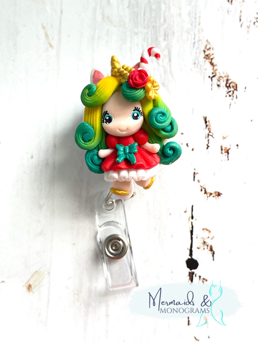 Christmas Girl Badge Reel