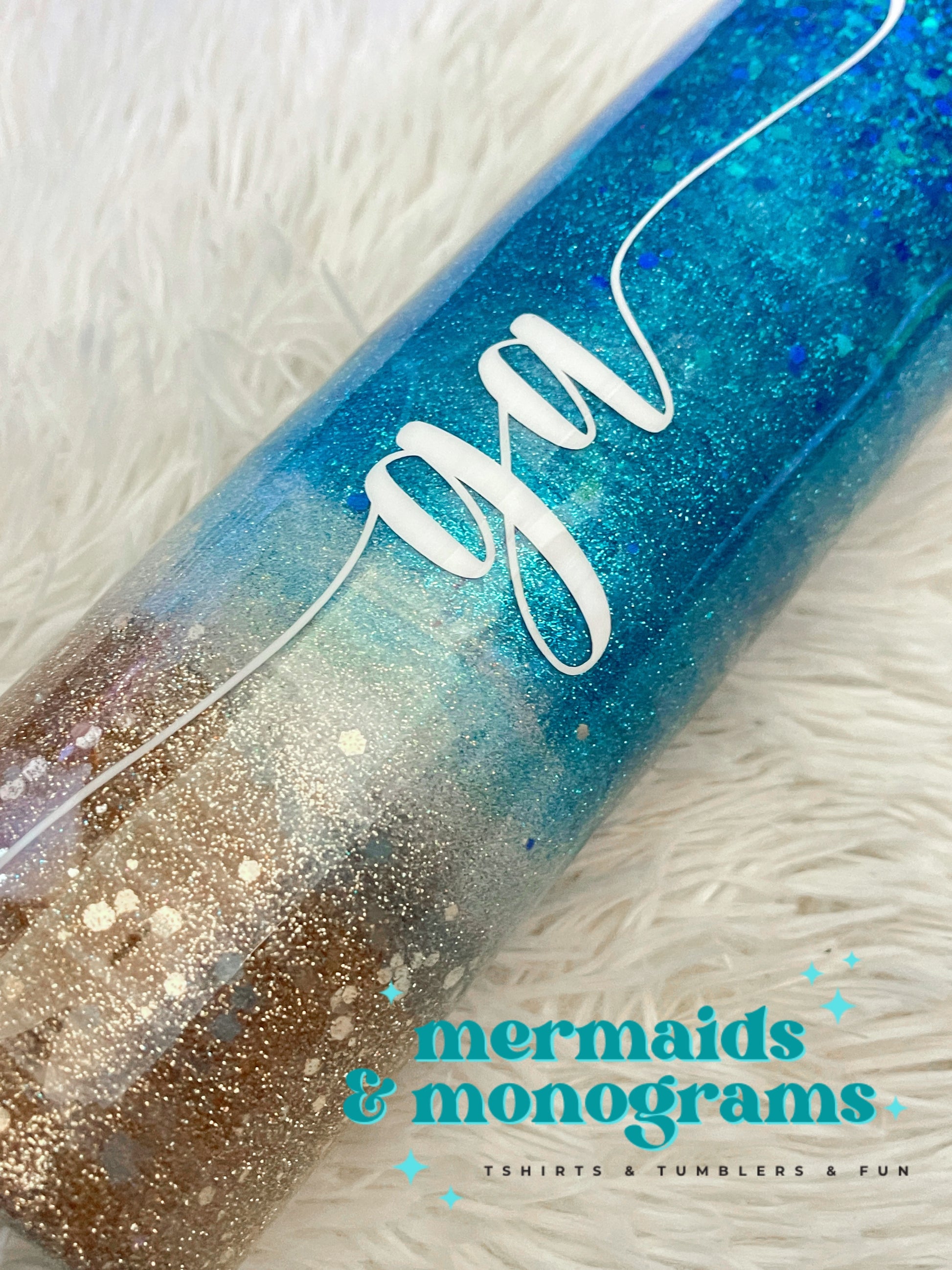 Custom Mermaid Tumbler – Sand & Water