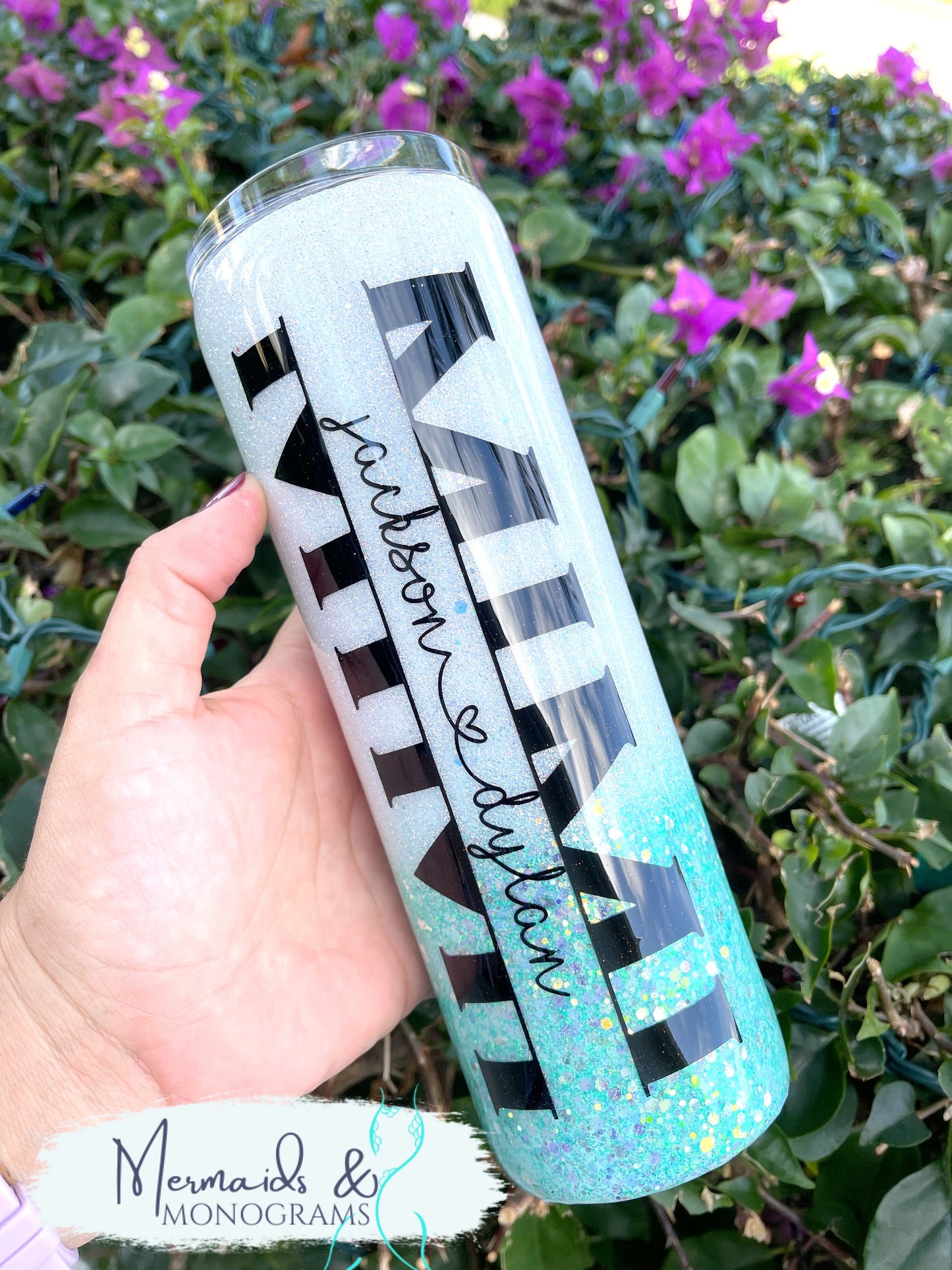 Personalized Mom, Grandma, Mimi, Nana, Mommy Double Wall Stainless Tumbler