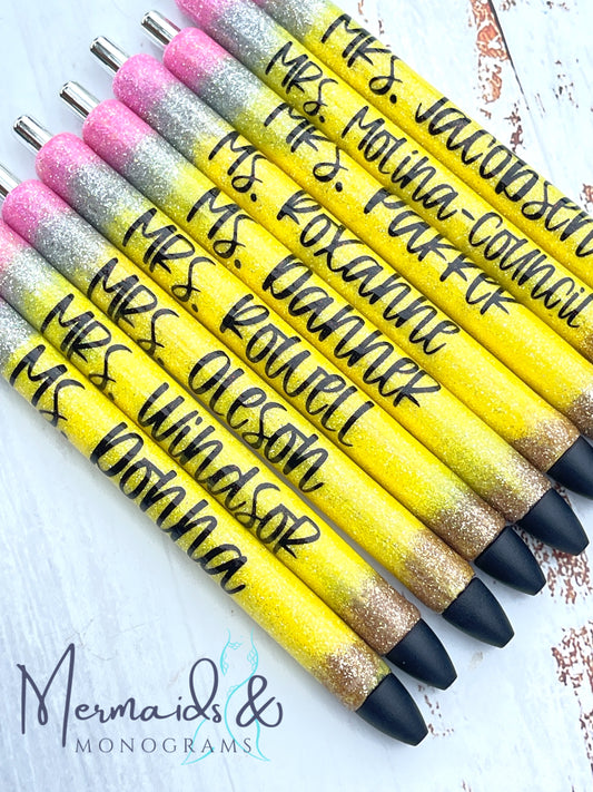 Personalized Glitter Inkjoy Gel Pen Pencil Design