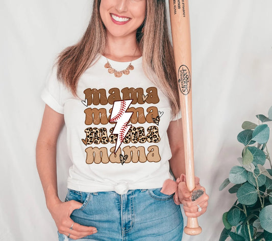 Baseball Mama Stacked T shirt