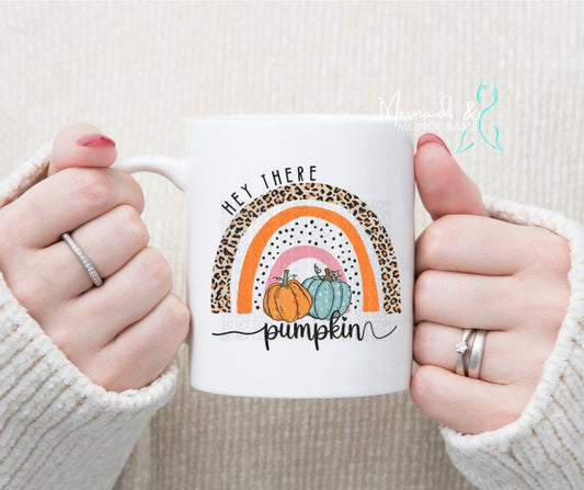 Hey There Pumpkin Boho Rainbow Coffee Mug