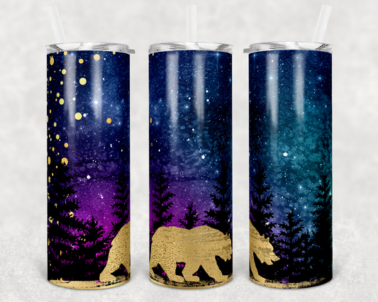 Bear Galaxy Stainless Steel Tumbler