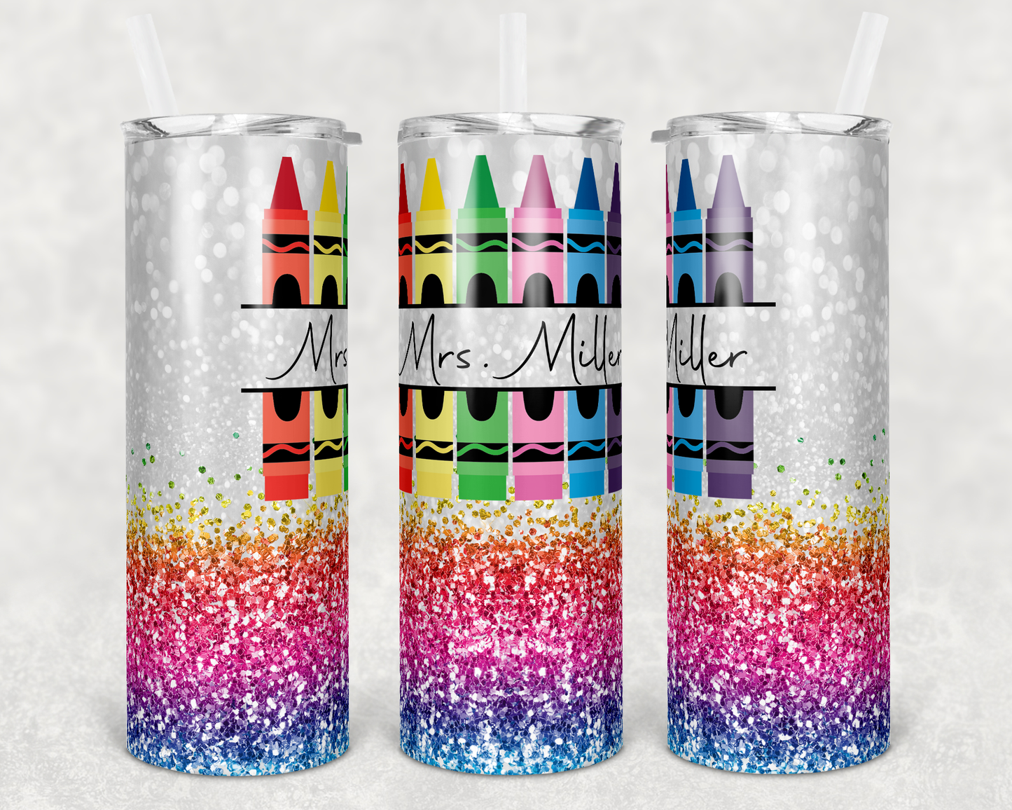 Ombre Crayon Teacher Stainless Steel Tumbler