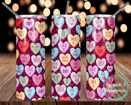 Valentine's Day Tumbler *dirty version* Pink Leopard