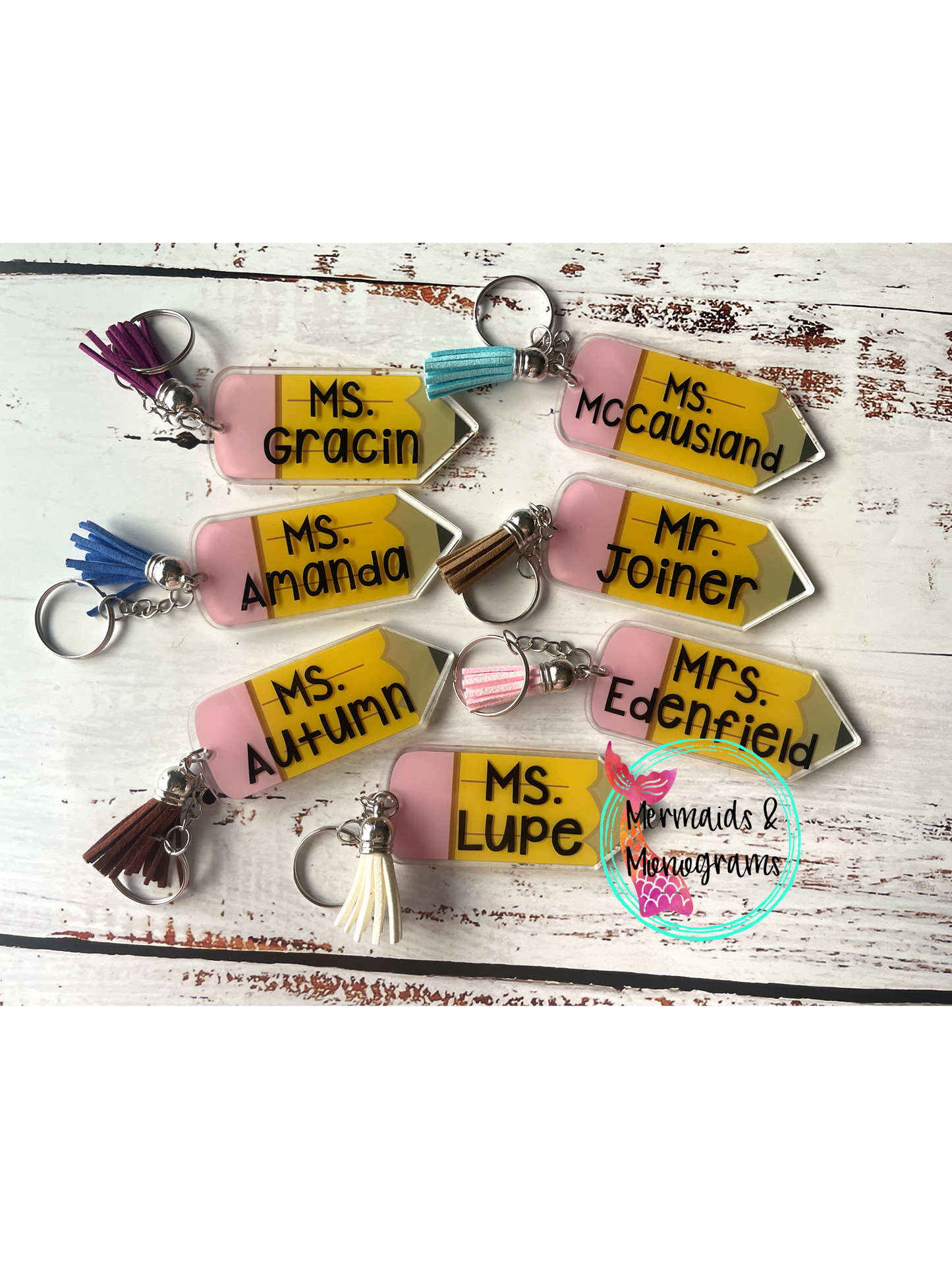 Pencil keychain Teacher Gift Personalized